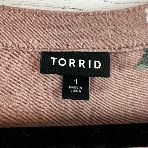 Torrid Beige Floral Eyelet Twill Tunic Size 1X - Picture 6 of 11